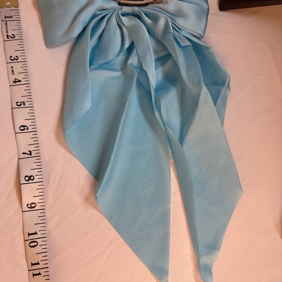 Elegant Blue Hair Bow Light Blue With Barrette - Picture 7 of 7